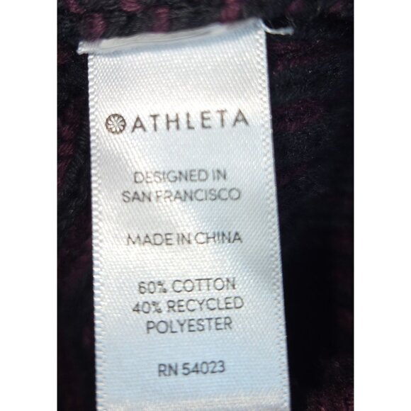 Athleta Burgundy Ribbed Knit Sweater Medium Cotton Blend Womens Pullover - Picture 6 of 7